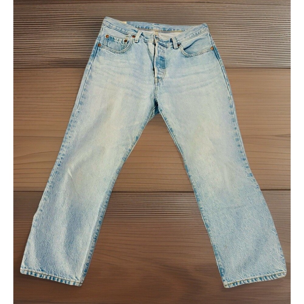 Levi’s 501 Cropped Jeans Womens W29 L26 Light Wash Blue Denim Petite